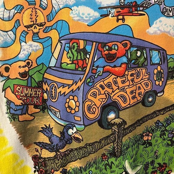 Liquid Blue Vintage Grateful Dead tie Dye 2000 The Bus Came By Iconic Bear tee - Picture 6 of 9